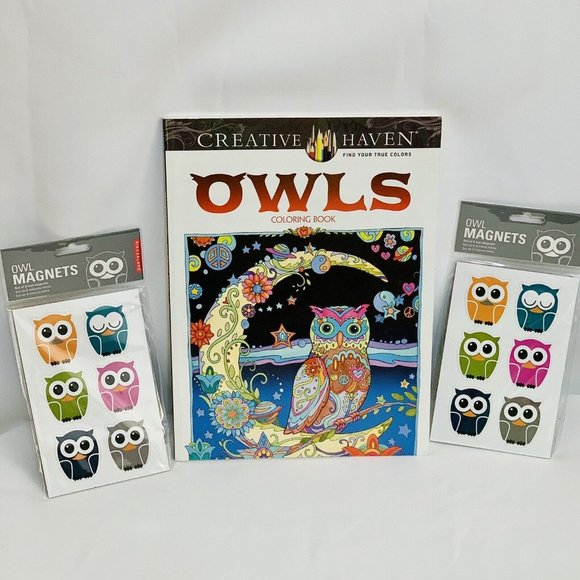 Accents | Dover Creative Haven Owls Coloring Book Owl Magnet Set 12 Pack | Poshmark